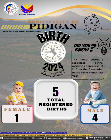 VITAL STATISTICS (BIRTH) January 2024 - Pidigan