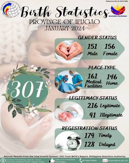 January 2024 - Birth Statistics for the Province of Ifugao
