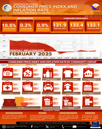 February 2025 Price Situation in Ifugao for Below 30% Income Household (Base Year: 2018)