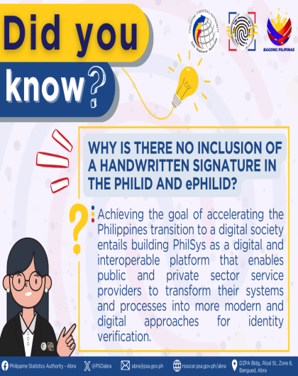 PhilSys Trivia: Why is there no inclusion of a handwritten signature in the PhilID and ePhilID?