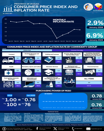 Consumer Price Index for All Income Households of January 2025, Province of Ifugao