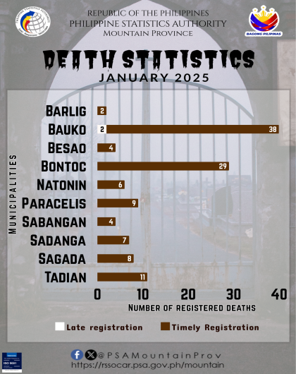Mountain Province Death Statistics January 2025