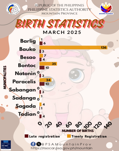 Mountain Province Birth Statistics March 2025