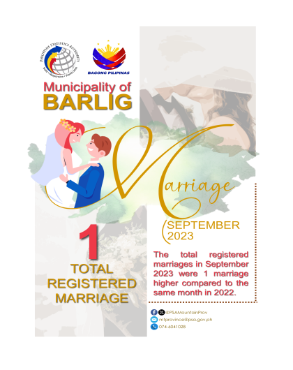 Marriage Statistics in Barlig September 2023