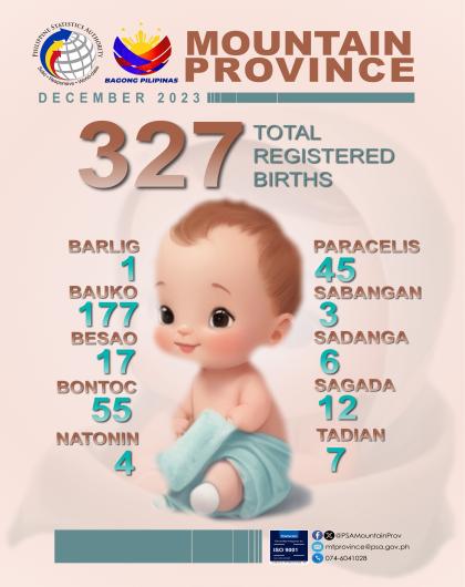 Mountain Province Birth Statistics December 2023