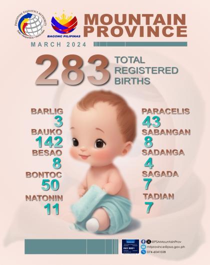 Mountain Province Birth Statistics March 2024