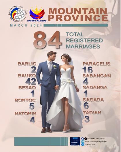 Mountain Province Marriage Statistics March 2024