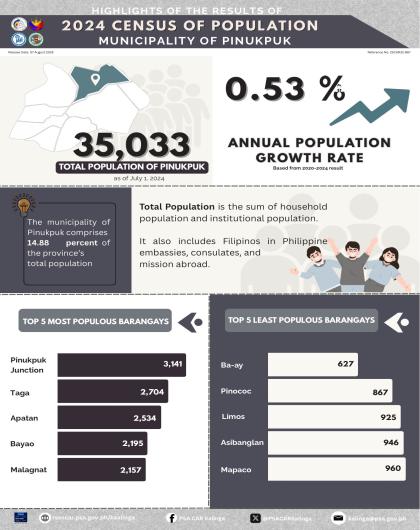 Highlights of the Results of 2024 Census of Population in the Municipality of Pinukpuk