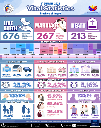  1st Quarter 2025 Vital Statistics - Province of Ifugao