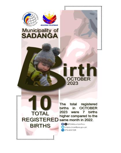 Registered Births in Sadanga - October 2023