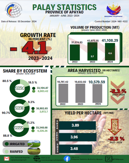 Palay Statistics (Jan-June: 2023-2024)