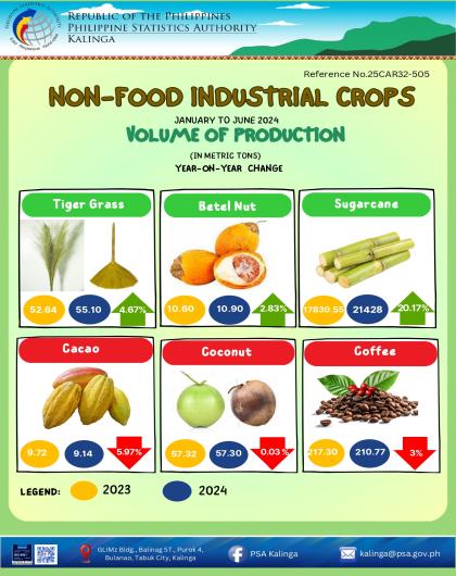 Volume of Production for Non-Food Industrial Crops: January to June 2024