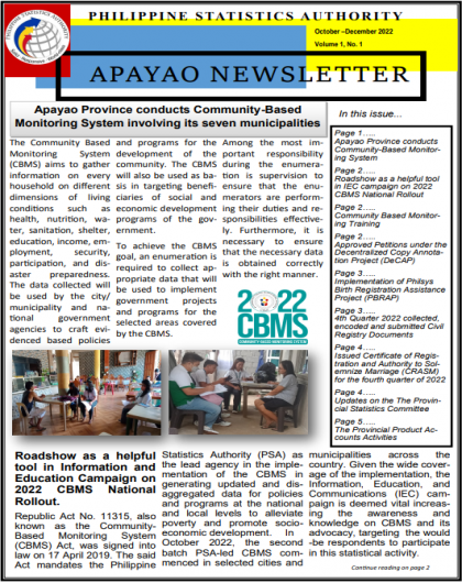 Q4 2022 Apayao Newsletter