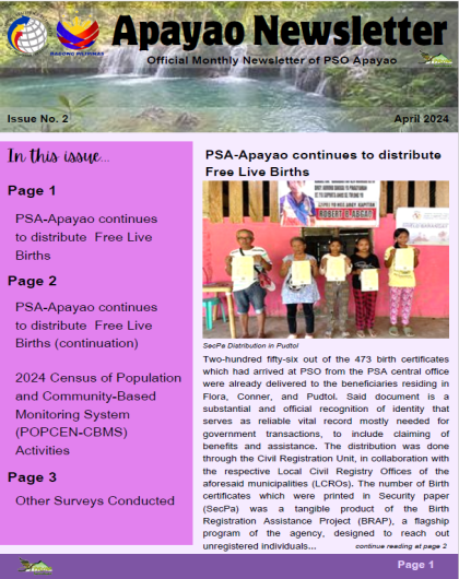 Apayao Newsletter (April Issue)