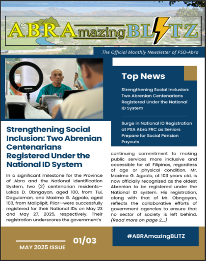 ABRAmazing BLITZ: The Official Monthly Newsletter of PSO Abra; May 2025 Edition